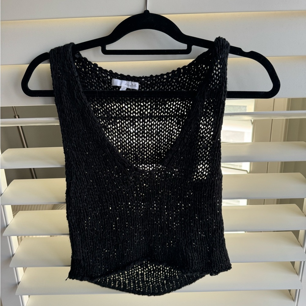 Black knitted tank top